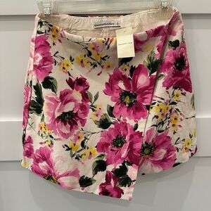Abercrombie & Fitch Pink and Yellow Floral Skirt